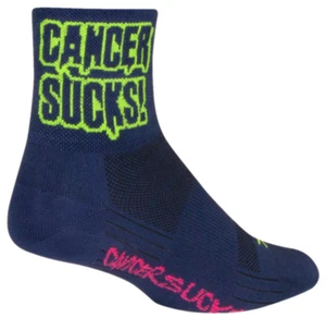 Socks - SockGuy - Cancer Sucks Navy SGX L/XL 3.5" SGX Cycling/Running NEW - Picture 1 of 5