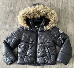 Primark Furry Hood Girls Children Jacket Coat 8-9 Y *EUC* - Picture 1 of 5