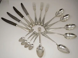 Vintage German Silverware 1000g from the early 1900's 17 Piece CBS 90 Art Deco - Picture 1 of 12