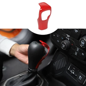 Red Interior Gear Shift Knob Cover Trim For Jeep Renegade 15+ & Compass 17+ - Picture 1 of 7