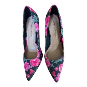 Christian Siriano Pink Floral Pointed Toe Stilettos Size 9.5W Wedding Guest - Picture 1 of 7