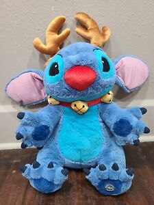Disney Store Exclusive Large Holiday 18" Stitch Reindeer Christmas Plush