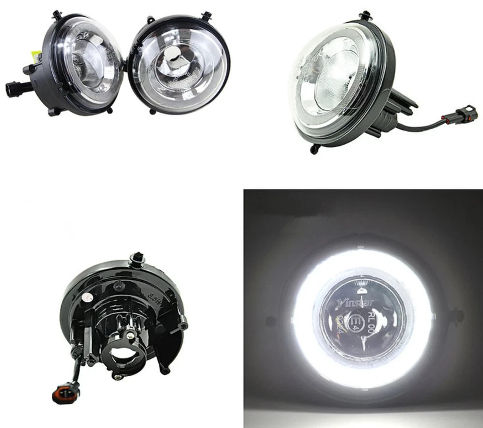 Mini R56 Front DRL Daytime Running Lights LED Halo Fog Lights - Image 1 of 4
