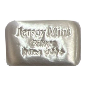 3 oz 0.999 Silver Bullion Casted Bar - Jersey Mint - Free Shipping - In Stock - Picture 1 of 3