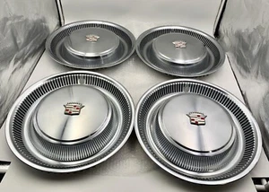 SET OF 4 OEM Cadillac Hub Caps Wheel Covers Seventies Cadillac - DeVille - EXC - Picture 1 of 11