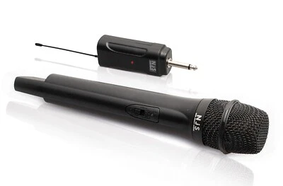 UHF Wireless Handheld Black Microphone with Receiver, NJS250 - Image 1 of 4