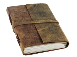 Handmade Leather Journal Writing Notebook Genuine Leather Brown Bound Daily N... - Picture 1 of 7