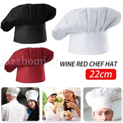 White Chefs Hat Baker Professional Elastic Adjustable Adult Men Women Cook Cap