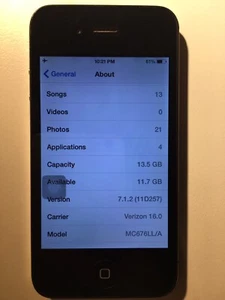 Apple iPhone 4 - 16GB - Black (Verizon) A1349 (CDMA) - Picture 1 of 12
