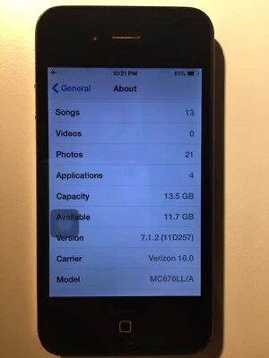 Apple iPhone 4 - 16GB - Black (Verizon) A1349 (CDMA) - Image 1 of 4