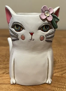 Allen Designs Baby Pretty Kitty Mini Cat Planter Or Pen Holder w Stopper 5”H NWT - Picture 1 of 7