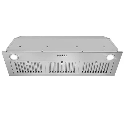 JOEAONZ 36" Built-In/Insert Range Hood 800CFM Powerful Exhaust Fan Kitchen Stove Silver