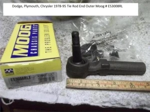 Dodge, Plymouth, Chrysler 1978-95 Tie Rod End Outer Moog # ES3008RL  - Picture 1 of 1