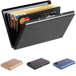 Metal Wallet Holders Protector RFID Blocking Credit Card Aluminum Thin Case Box - Picture 1 of 19
