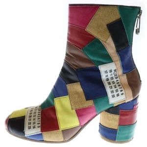 Maison Margiela 22 Leather Patchwork Short Boots Multicolor Women's with box - Picture 1 of 6