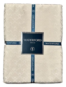 70 X 84 TABLECLOTH WATERFORD CRYSTAL CO LUXURY ART DECO EMBER IVORY NEW - Picture 1 of 6