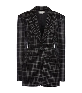 Alexander McQueen -Blazer- Black Tartan Check Wool Jacket UK12 /L IT44 - New&Tag - Picture 1 of 5