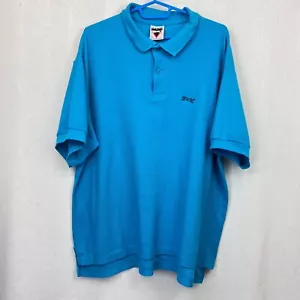 Vintage Le Tigre Polo Shirt Mens XL Blue Golf Short Sleeve Dad White Tiger USA - Picture 1 of 6