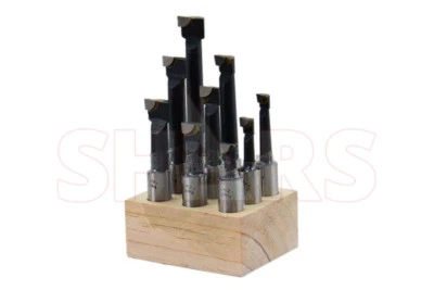 SHARS TOOL Shars 9pc 1/2" C6 Boring Bar Set Carbide Tipped Bars 1/2" Shank Lathe Tool #{