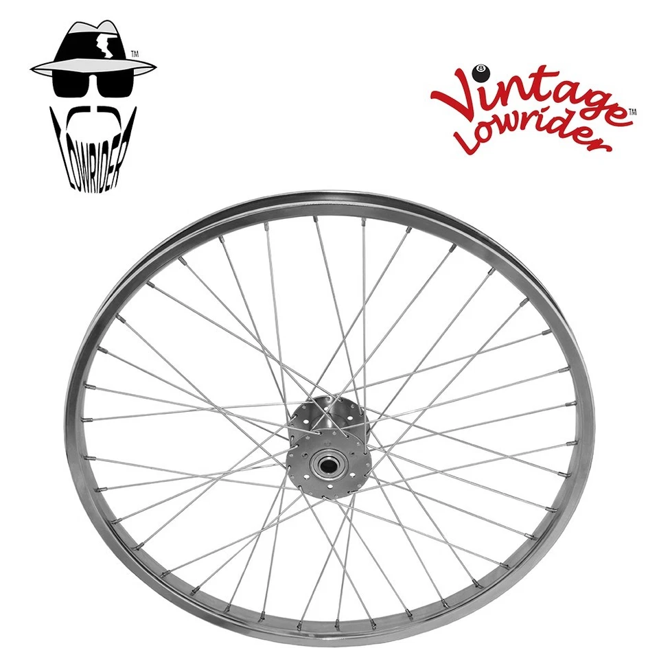 Vintage Lowrider Hollow Hub Wheel 24" 36 Spoke Hollow Hub Steel Chrome - Image 1 of 1