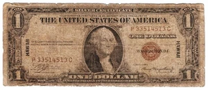 1935 A One Dollar $1 Silver Certificate Currency Note Hawaii Overprint A39 - Picture 1 of 2