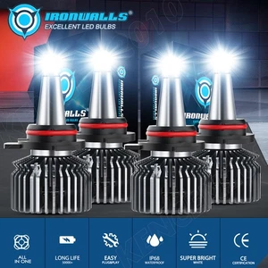 8/2 Sides 9005 9006 LED Headlight High Low Beam Bulbs 6000K Cool White Brighter - Picture 1 of 21