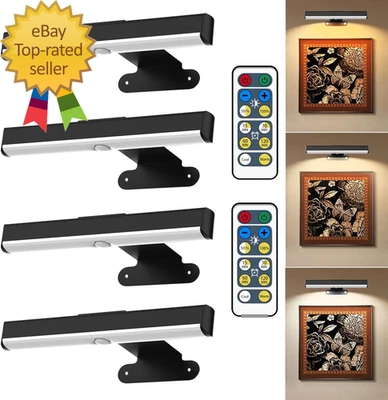 4Pack Wireless Picture Light with Remote Operated Wall Sconces for Wall Decor - Image 1 of 4