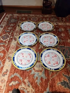 Set Of 6 Golden Rabbit 12.5" Enamelware Charger Serving Plate, Old Bay - Picture 1 of 21