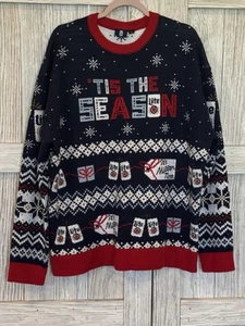 Miller Light Sweater Men XXL 2XL Snowflakes Ugly Festive Winter Christmas - Picture 1 of 5