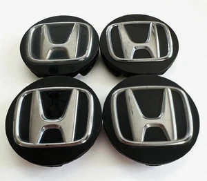 Genuine Honda Wheel Center Cap Set (4) Black 54mm 44732-T6G-J01 OEM - Imagen 1 de 6