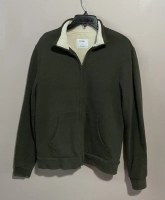 Men’s Old Navy Zip Up Sweatshirt Jacket Sherpa Lined Charcoal Size M - Image 1 of 4
