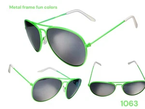 Aviator Fun Neon Color  Woman Sunglasses #1063 - Picture 1 of 1
