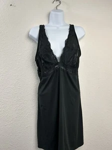 Y2K GILLIGAN & O'MALLEY Satin Slip Dress Nightgown Size Large Coquette Vintage - Picture 1 of 12