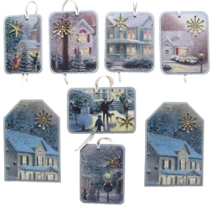Handmade Christmas Gift Tags 6 Pocket Tag Gift Card Holders 2 Thomas Kinkade - Picture 1 of 4