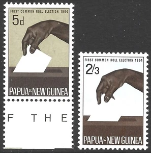 PAPUA NEW GUINEA 1964, COMMON ROLL (2), S.G 56-57 MH* - Picture 1 of 2