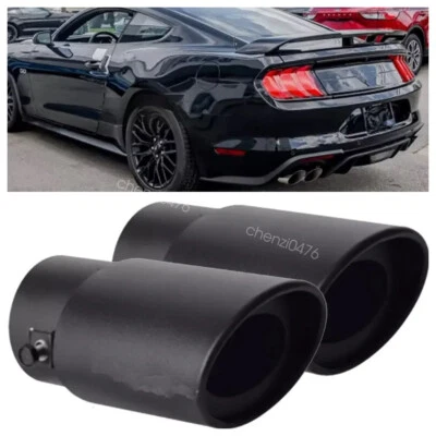2PC For Ford Mustang GT Car Exhaust Pipe Tip Rear Tail Throat Muffler Blk - Imagem 1 de 4