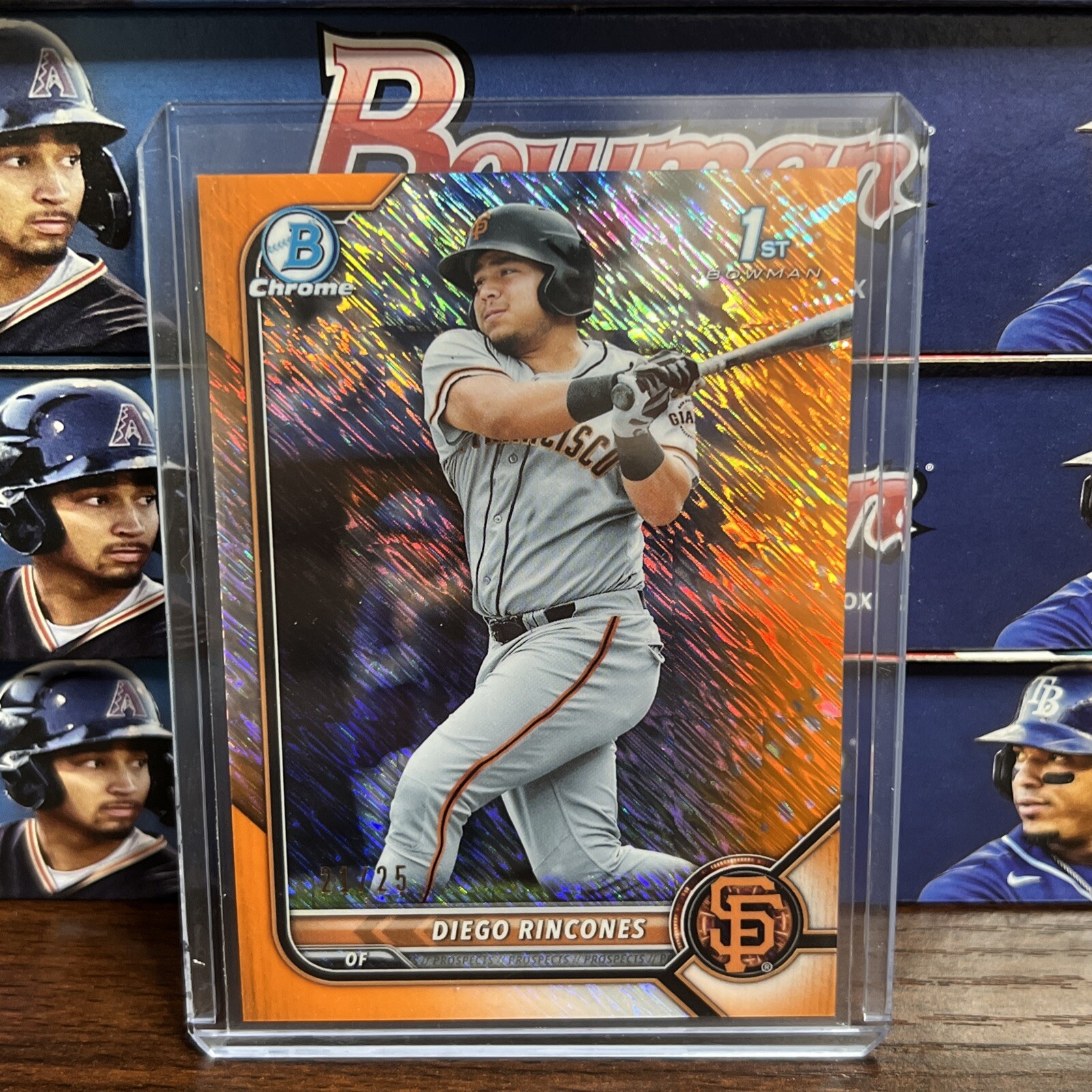 DIEGO RINCONES 2022 BOWMAN 1ST Orange Shimmer Chrome /25