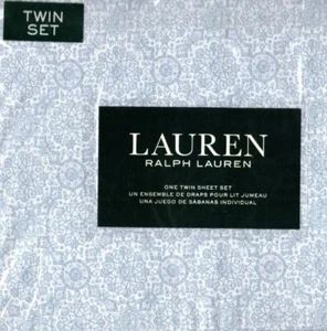 Nuovissimo set lenzuola doppie Ralph Lauren blu fiorentino - Foto 1 di 3