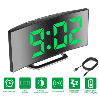 7“ LED Wecker Digital Alarm Wecker Temperatur Schlummerfunktion USB Tischuhr - Bild 1 von 4