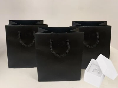 BOLSAS REGALO JOYAS NEGRAS REGALO REGALO REGALO PEQUEÑO MATE BRILLO LAMINADO Foto 1 de 4