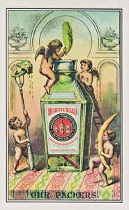 Cupid Cherubs Monticello Preserving Graphic 1880s Trade Card Advertising - Picture 1 of 1