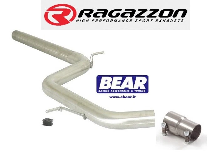 Tubo centrale senza Silenziatore inox 70mm Ragazzon VW Golf VII GTI CLUBSPORT