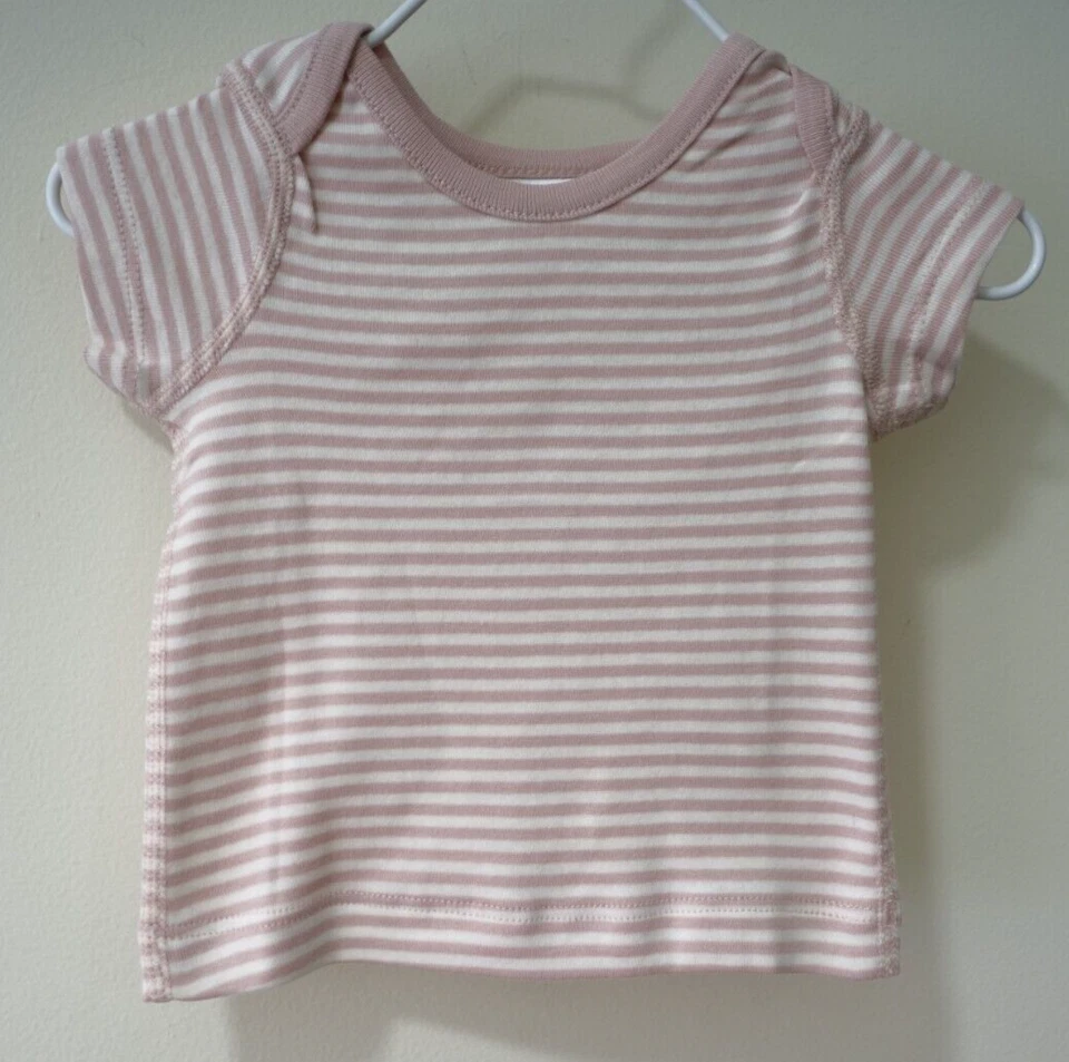 NUEVO CON ETIQUETAS Camiseta Hanna Andersson Cuarzo Rosa Hombro Regazo Niña Talla 60/3-6 Meses Foto 1 de 1