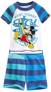 Disney Store Mickey Mouse 2 PC Short Sleeve Tight Fit Cotton Pajama Set Boy 5 - Picture 1 of 1