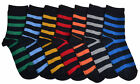 7 Paar gestreifte Socken für Jungen - Rugbystreifen