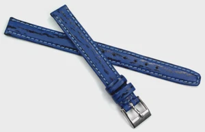 10mm Real Shark leather Band handmade Germany Graf Marine Blue Watch Strap - Picture 1 of 3