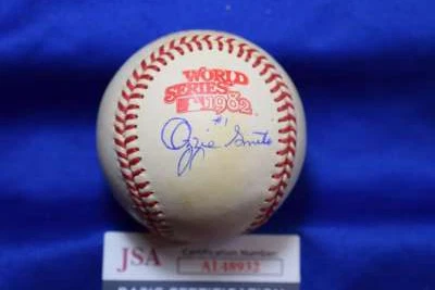 Ozzie Smith JSA COA Autograph 1982 World Series Signed Baseball - Image 1 of 2