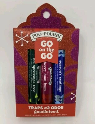 Poo-Pourri Before You Go spray de inodoro sobre la marcha conjunto aromas navideños 3 botellas Foto 1 de 4