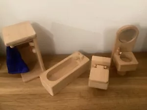 Juego de baño muebles de madera para casa de muñecas ELC - Imagen 1 de 8