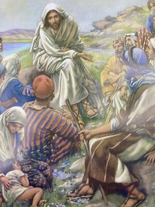  Jesus Teaching his followers Vintage Sunday School Story Board 10x14 - Picture 1 of 4